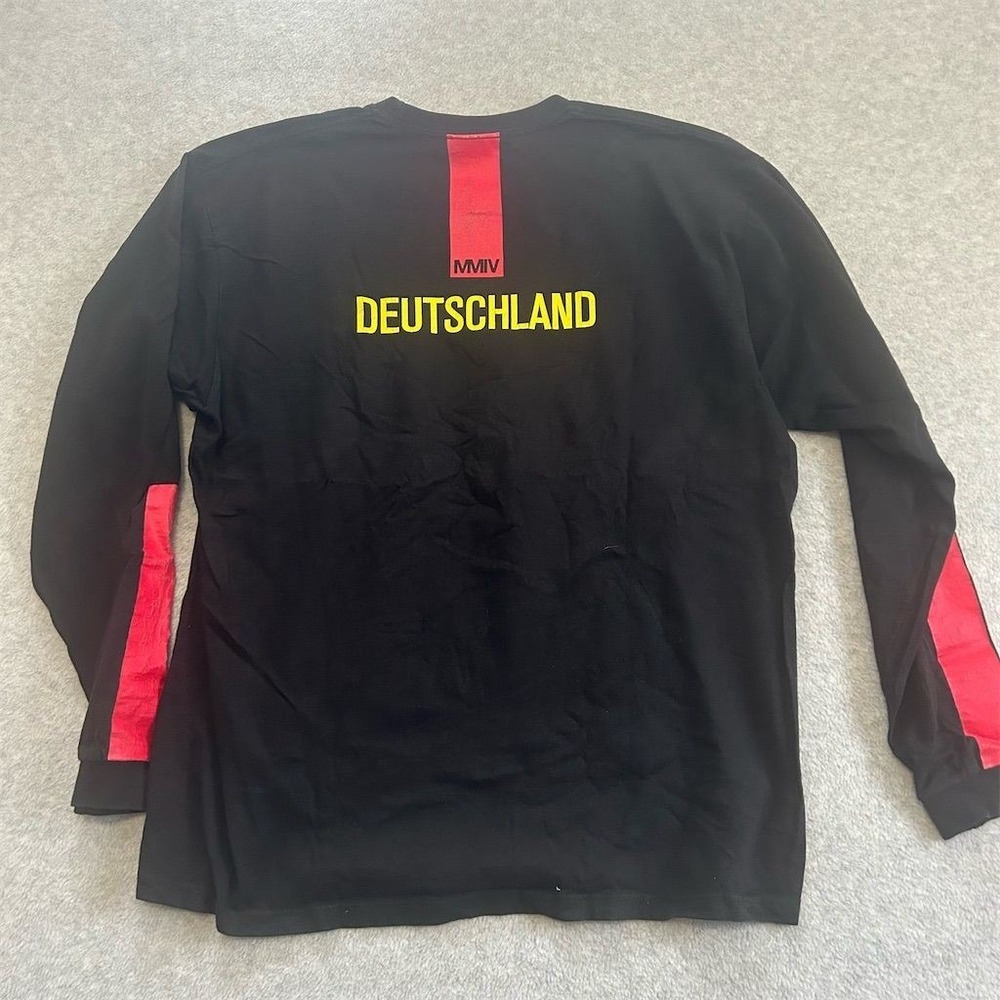 Vintage Nike Shirt‎ Men's Large Black Deutschland 90s Sleeve Stripe